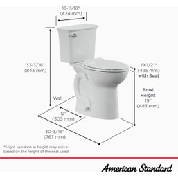 American Standard Elevation White Extra-Tall 19 In. Elongated Bowl 1.28 GPF Toilet-to-Go