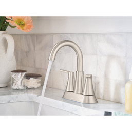 Moen Mikah 2-Handle High Arc Bathroom Faucet, Spot Resist Brushed Nickel