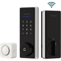 Philips Palm Reader Electronic Deadbolt with Door Chime, Satin Nickel