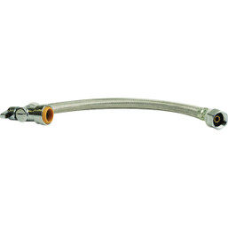 QuickFitting 1/2 In. Push-to-Connect Angle Stop Valve x 7/8 In. Ballcock x 12 In. Braided Stainless Steel Toilet Connector Hose