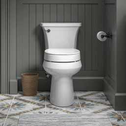 Kohler Hyten Quiet-Close Elevated Round Toilet Seat, White