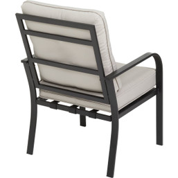 Unbranded 3-Piece Cushioned Chat Set with Tempered Glass Top and Steel Frame