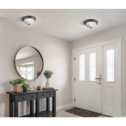Canarm 11-Inch Black Flush Mount Ceiling Light Fixture with Clear Glass (2-Pack)