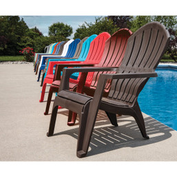 Adams RealComfort Earth Brown Resin Adirondack Chair - Comfortable and Durable Outdoor Seating