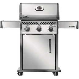 Napoleon Rogue 425 3-Burner LP Gas Grill with Cast Iron Grids and Stainless Steel Finish