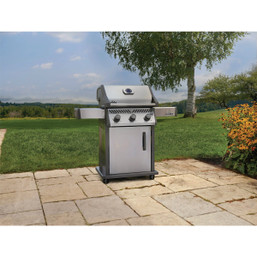 Napoleon Rogue 425 3-Burner LP Gas Grill with Cast Iron Grids and Stainless Steel Finish