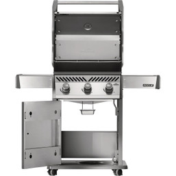 Napoleon Rogue 425 3-Burner LP Gas Grill with Cast Iron Grids and Stainless Steel Finish