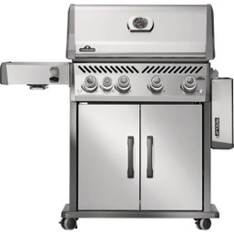 Napoleon Rogue Pro 525 4-Burner LP Gas Grill with Infrared Side Burner and Stainless Steel Construction