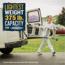 Werner 14 ft Aluminum Multi-Position Telescoping Ladder with 375 lb Load Capacity