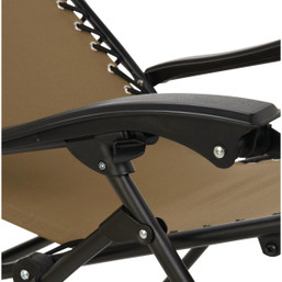 Outdoor Expressions Zero Gravity Relaxer Tan Convertible Lounge Chair - 44 Inch Height, Portable & Weather-Resistant
