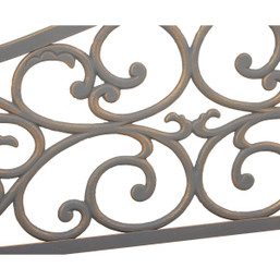 Outdoor Expressions 50 in. Gray Steel Bench with Scroll Design