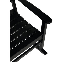 Outdoor Expressions Black HDPE Rocking Chair - Durable Outdoor Seating