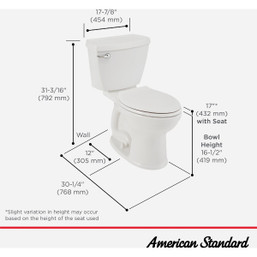 American Standard Champion 4 Right Height Elongated Bowl Toilet - 1.6 GPF, White