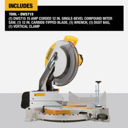 DEWALT 12-Inch 15-Amp Single-Bevel Compound Miter Saw - Model 333810