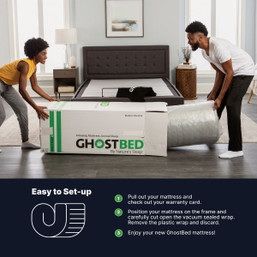 GhostBed Essential Twin XL Gel Memory Foam Mattress – Firm Support with Cooling Comfort