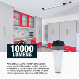 Metalux 46-inch LED Shop Light with 10,000 Lumens, 128W Equivalent, Frosted Lens, and Linkable Design