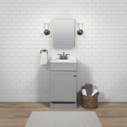 Zenith Zenna Home Cool Gray 18-Inch W x 35-Inch H Shaker Vanity with White Cultured Marble Top