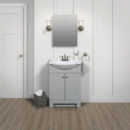 Zenith Zenna Home Cool Gray 24-Inch W x 35-Inch H Euro Vanity with White Cultured Marble Top