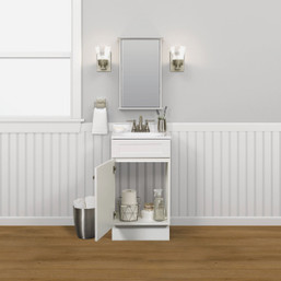 Zenith Zenna Home White 18 in. W x 35 in. H Shaker Vanity with Cultured Marble Top