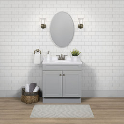 Zenith Zenna Home 30-Inch W Shaker Vanity with White Cultured Marble Top - Cool Gray Finish