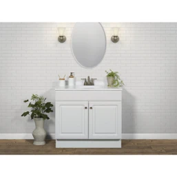 Zenith Zenna Home White 36-Inch Vanity with Cultured Marble Top - Modern Bathroom Storage Solution