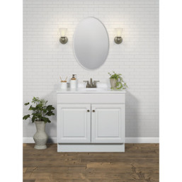 Zenith Zenna Home White 36-Inch Vanity with Cultured Marble Top - Modern Bathroom Storage Solution
