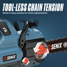 SENIX X6 60V Max 16-Inch Brushless Cordless Chainsaw Kit with 4.0 Ah Battery & Charger