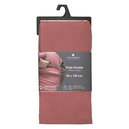 SHEET FITTED SINGLE BLUSH COTTON 126407