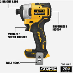 DEWALT ATOMIC 20V MAX Brushless Compact Drill/Driver and Impact Driver Combo Kit with (2) 2.0 Ah Batteries