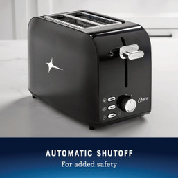 Oster Black Stainless Steel 2-Slice Toaster with Extra Wide Slots – Durable & Versatile Kitchen Appliance