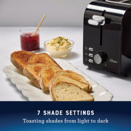 Oster Black Stainless Steel 2-Slice Toaster with Extra Wide Slots – Durable & Versatile Kitchen Appliance