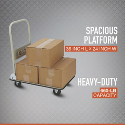 Ironton Folding Platform Cart with 660 lb Capacity - 24 in. W x 36 in. L. Steel Platform with Non-Skid Surface