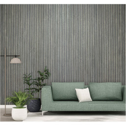 American Pacific 1/4 in. x 4 ft. x 8 ft. Fluted Smoked Acoustic Wall Panel