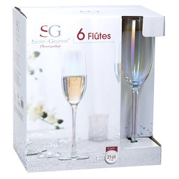 GLASS FLUTE CHAMPAGNE 6PC 21 CL 124134
