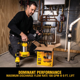 DEWALT 3/4 HP Stainless Steel and Cast Iron Submersible Sump Pump with Piggy-Back Float Switch