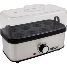 Nesco Deluxe Egg Cooker - Model 621396, 8 Egg Capacity with Poaching Tray and Stainless Steel Finish