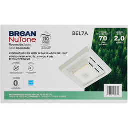 Broan-NuTone Roomside Series 70 CFM Bluetooth Bathroom Exhaust Fan with LED Light