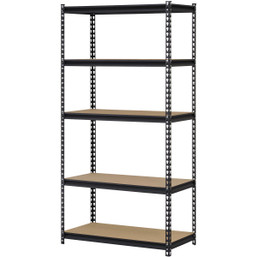 Muscle Rack 36-Inch Wide x 18-Inch Deep x 72-Inch High 5-Tier Black Shelving Unit