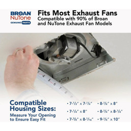 Broan-NuTone CleanCover 12 x 12 Magnetic LED Bath Exhaust Fan Grille - Easy Upgrade for Broan & NuTone Fans
