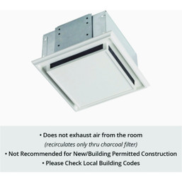 Broan 7-Inch Ductless Ventilation Fan with Snap-In Mounting and Replaceable Charcoal Filter