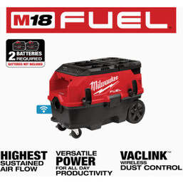 Milwaukee M18 FUEL 9-Gallon Cordless Dust Extractor with Packout Compatibility and VACLINK