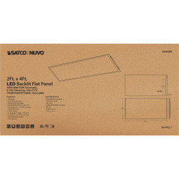 Satco NUVO 2 ft x 4 ft LED Backlit Flat Panel with Selectable Wattage and CCT - Model 562515