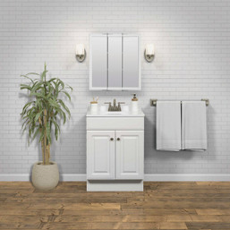 Zenith Zenna Home White 24-Inch Vanity with Cultured Marble Top - Elegant Bathroom Storage Solution