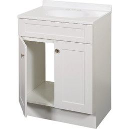 Zenith Zenna Home White 24-Inch Vanity with Cultured Marble Top - Elegant Bathroom Storage Solution