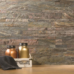 Aspect Weathered Quartz 6 in. x 24 in. Natural Stone Backsplash Peel & Stick