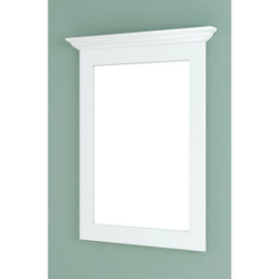CraftMark Shaker Retreat White 30-inch x 36-inch Vanity Mirror with Beveled Glass and Solid Wood Frame