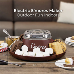 Nostalgia Indoor Electric Stainless Steel S'mores Maker - Easy Tabletop Smores Station