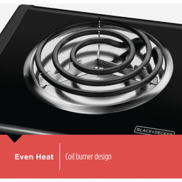 Black & Decker Single Coiled Burner Range – Compact 5-1/2 Inch W. Buffet and Office Cooking Appliance