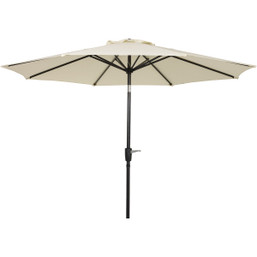 Outdoor Expressions 9 ft. Aluminum Tilt & Crank Cream Patio Umbrella