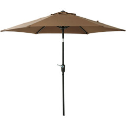 Outdoor Expressions 7.5 ft. Aluminum Tilt and Crank Patio Umbrella in Brown